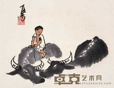 李可染 牧牛图 立轴 24.5×32cm